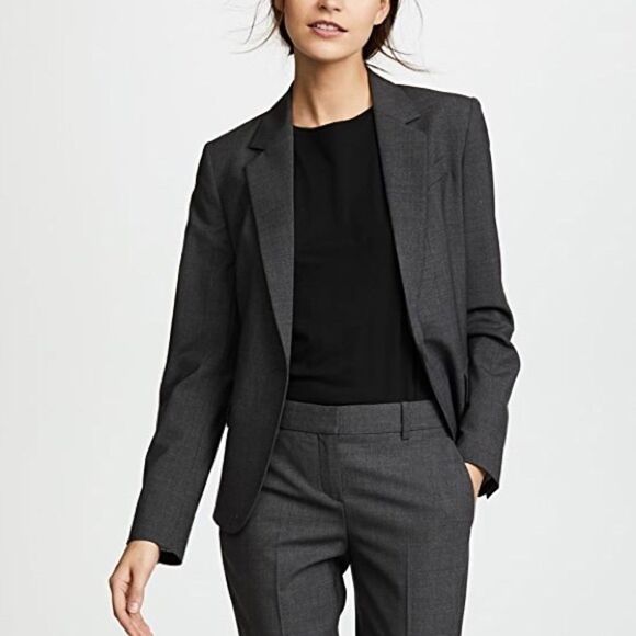 THEORY Gabe Wool Stretch Blazer Jacket Charcoal Grey 00 - Picture 11 of 14